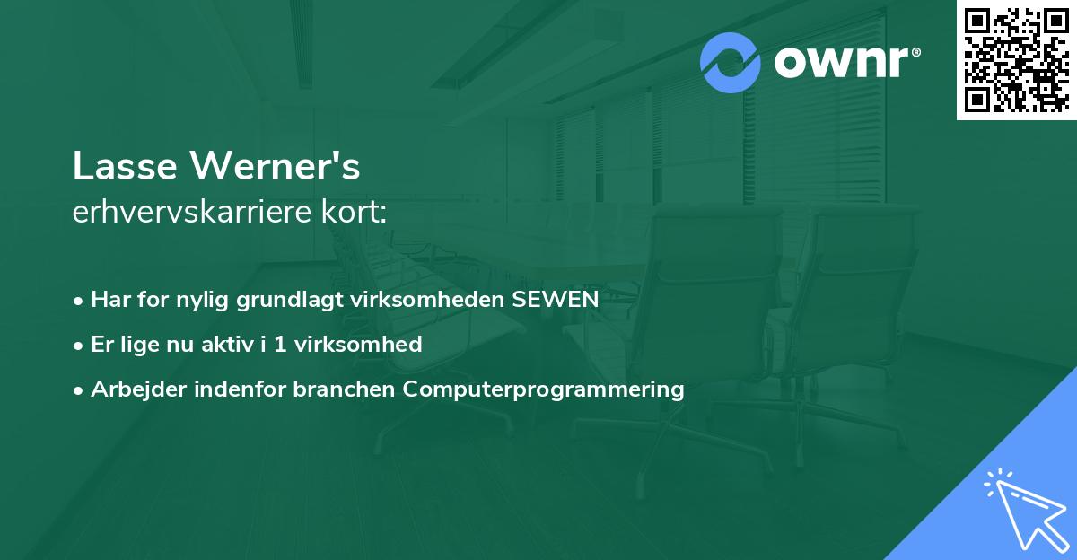 Lasse Werner's erhvervskarriere kort