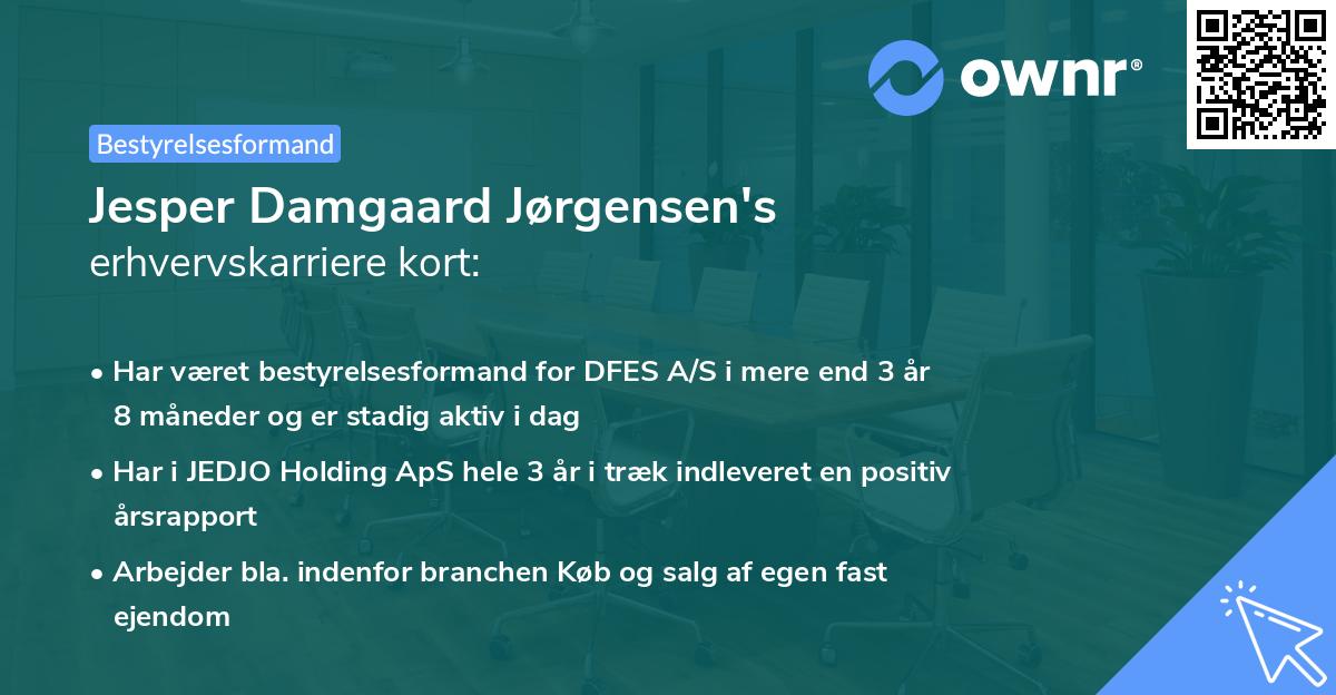 Jesper Damgaard Jørgensen's erhvervskarriere kort