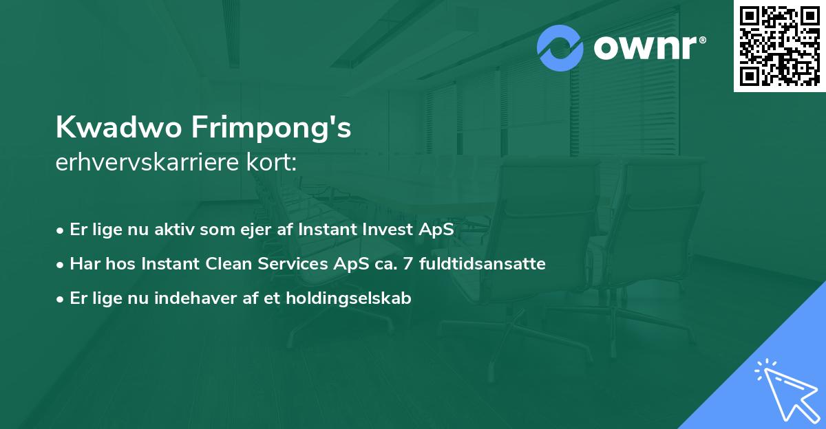 Kwadwo Frimpong's erhvervskarriere kort