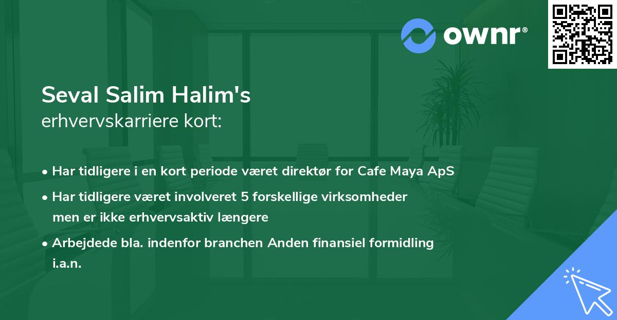 Seval Salim Halim's erhvervskarriere kort