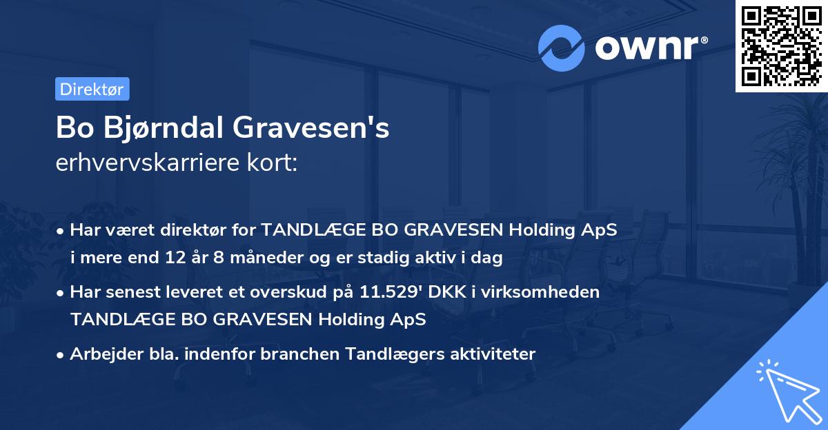 Bo Bjørndal Gravesen's erhvervskarriere kort