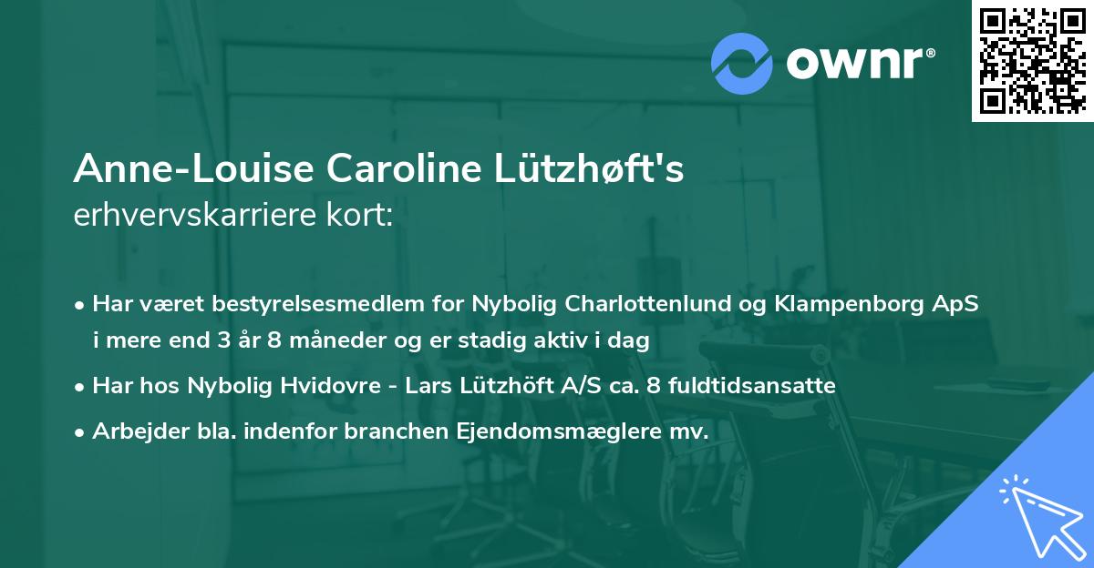 Anne-Louise Caroline Lützhøft's erhvervskarriere kort