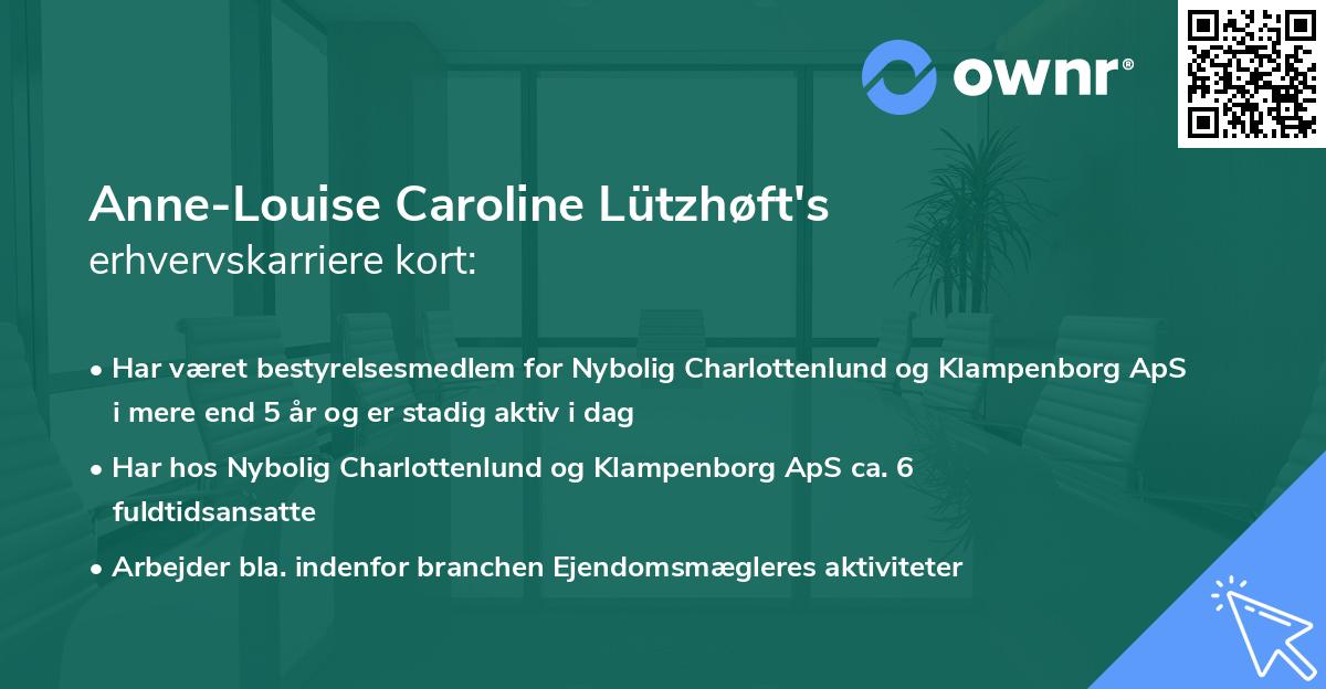 Anne-Louise Caroline Lützhøft's erhvervskarriere kort
