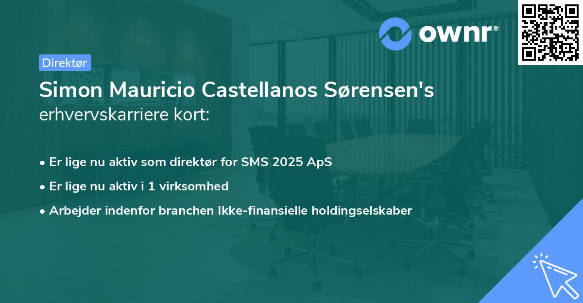 Simon Mauricio Castellanos Sørensen's erhvervskarriere kort