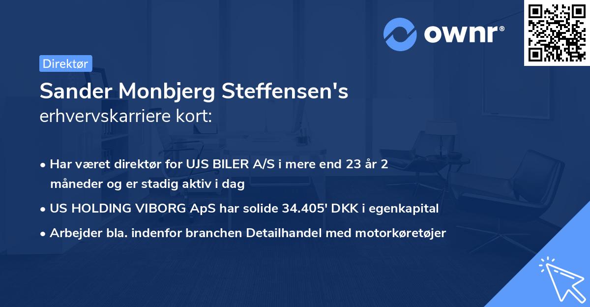 Sander Monbjerg Steffensen's erhvervskarriere kort