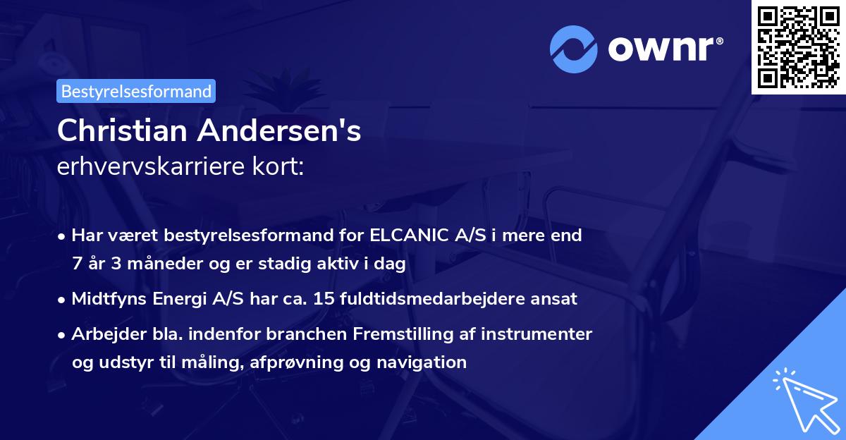 Christian Andersen's erhvervskarriere kort