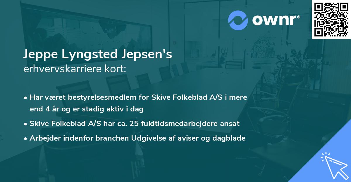 Jeppe Lyngsted Jepsen's erhvervskarriere kort