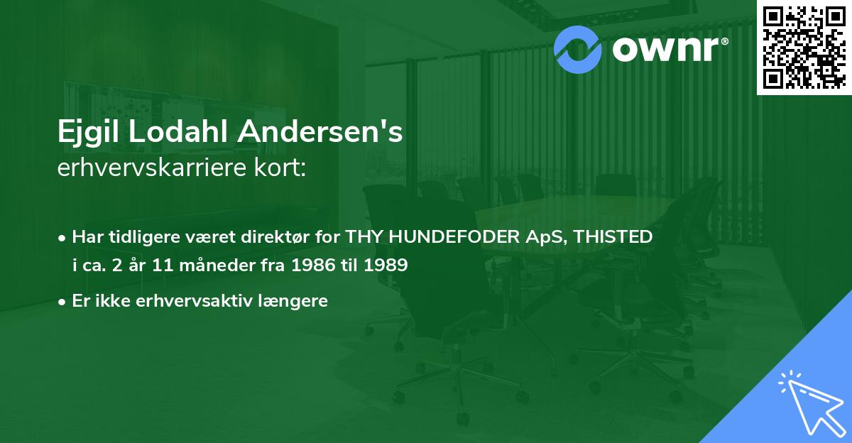 Ejgil Lodahl Andersen's erhvervskarriere kort