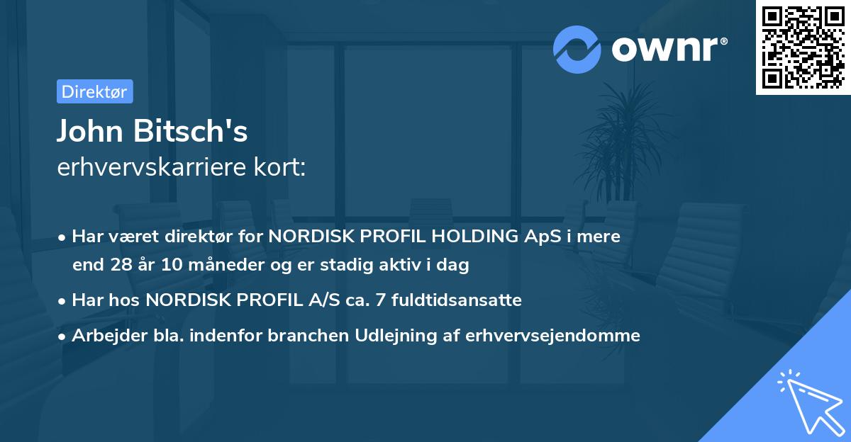 John Bitsch's erhvervskarriere kort