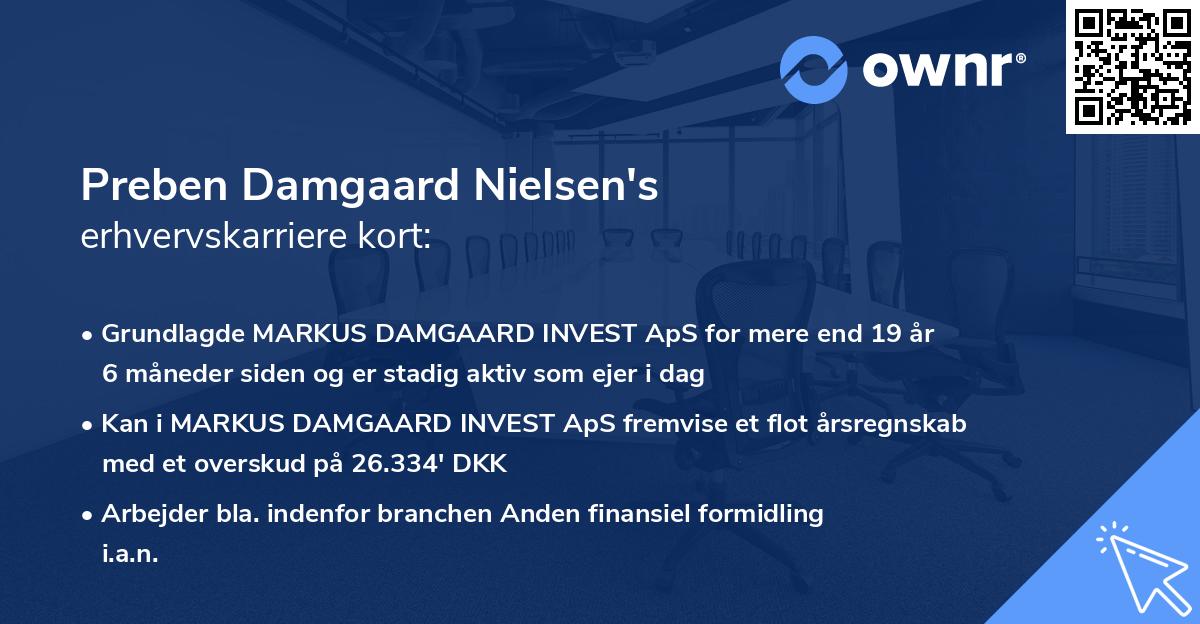 Preben Damgaard Nielsen's erhvervskarriere kort