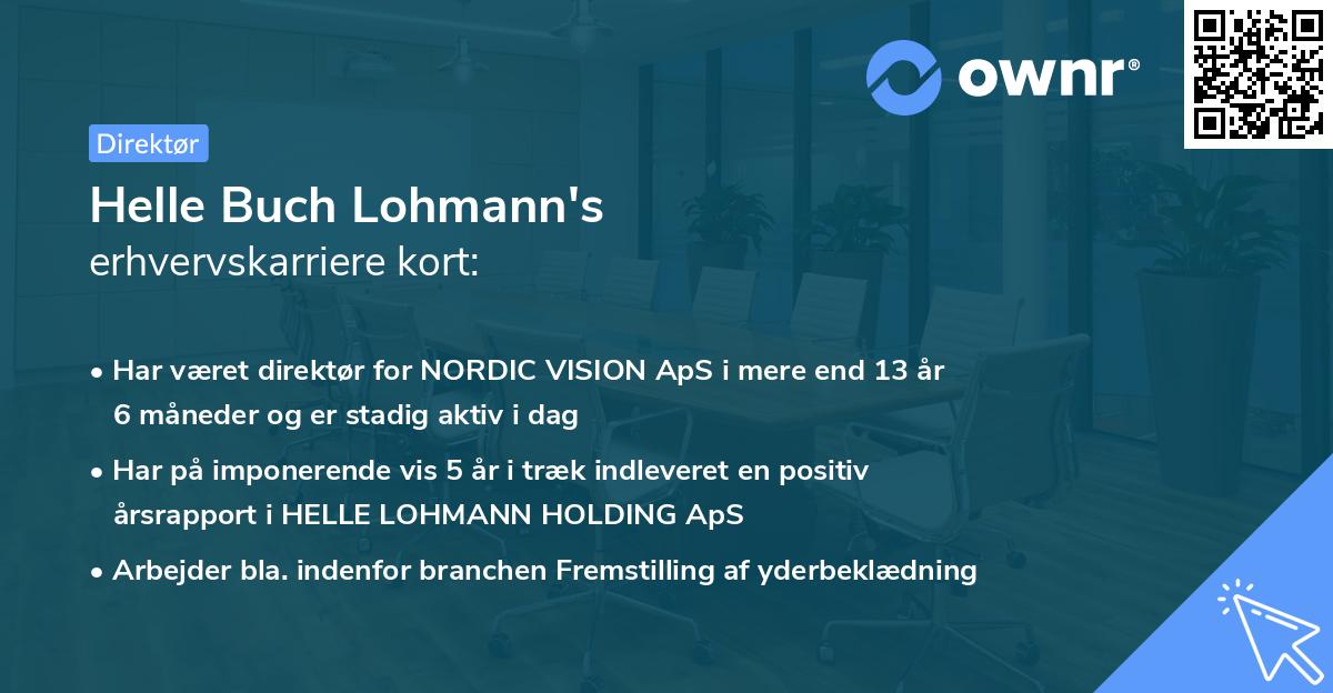 Helle Buch Lohmann's erhvervskarriere kort