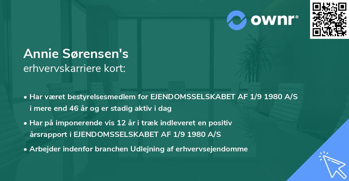 Annie Sørensen's erhvervskarriere kort