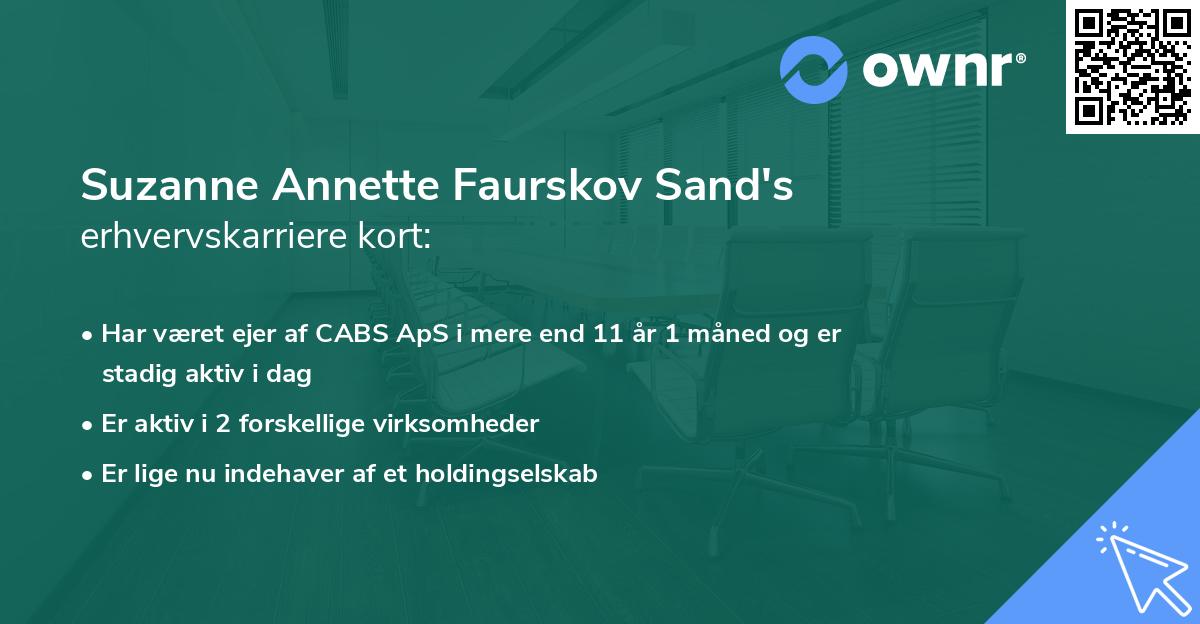 Suzanne Annette Faurskov Sand's erhvervskarriere kort