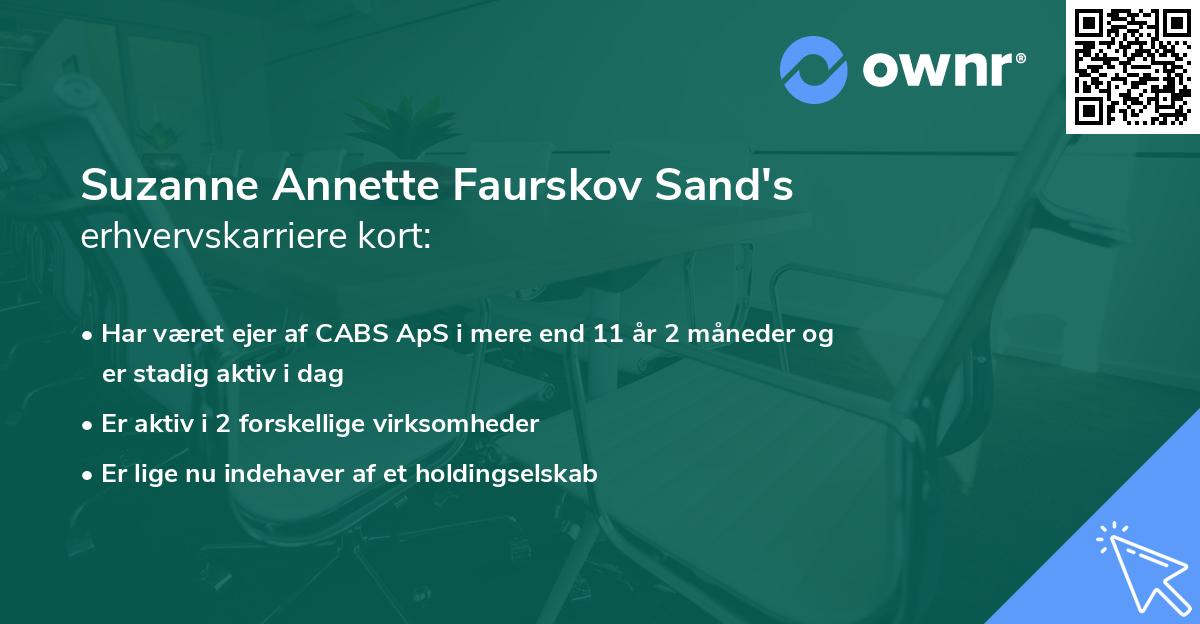 Suzanne Annette Faurskov Sand's erhvervskarriere kort