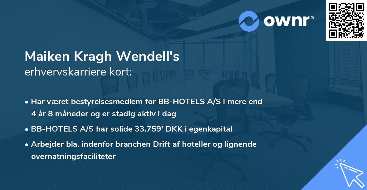 Maiken Kragh Wendell's erhvervskarriere kort