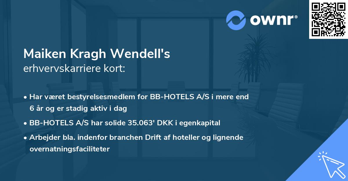 Maiken Kragh Wendell's erhvervskarriere kort