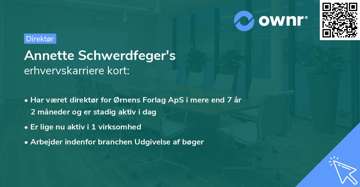 Annette Schwerdfeger's erhvervskarriere kort