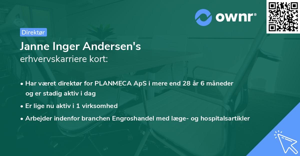 Janne Inger Andersen's erhvervskarriere kort
