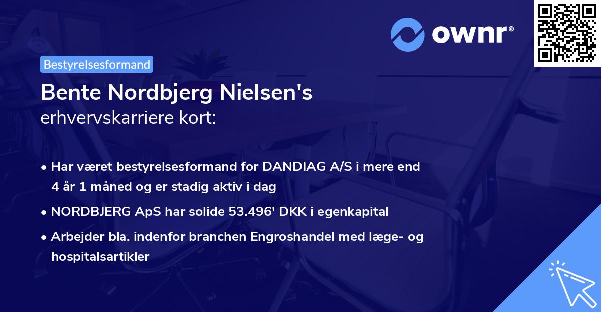 Bente Nordbjerg Nielsen's erhvervskarriere kort
