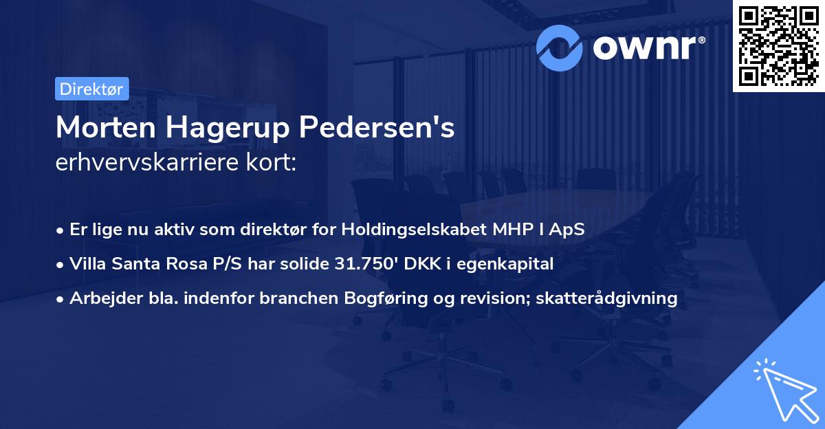 Morten Hagerup Pedersen's erhvervskarriere kort