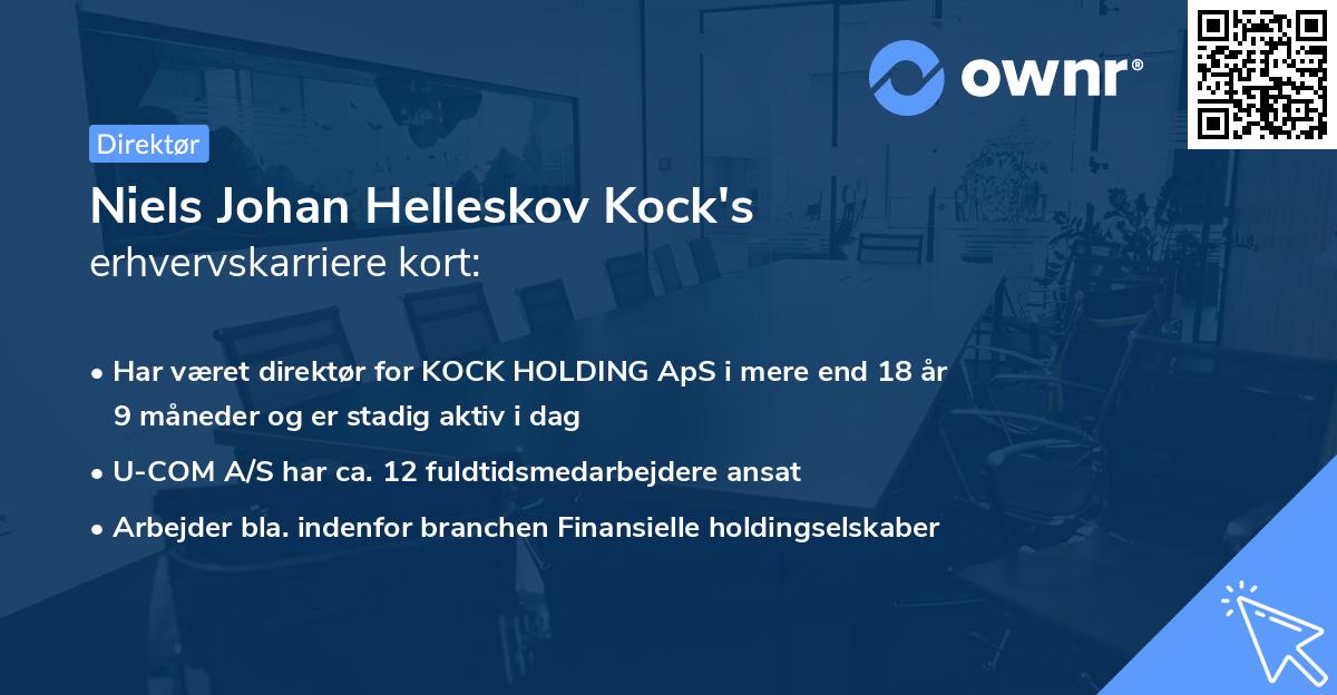 Niels Johan Helleskov Kock's erhvervskarriere kort