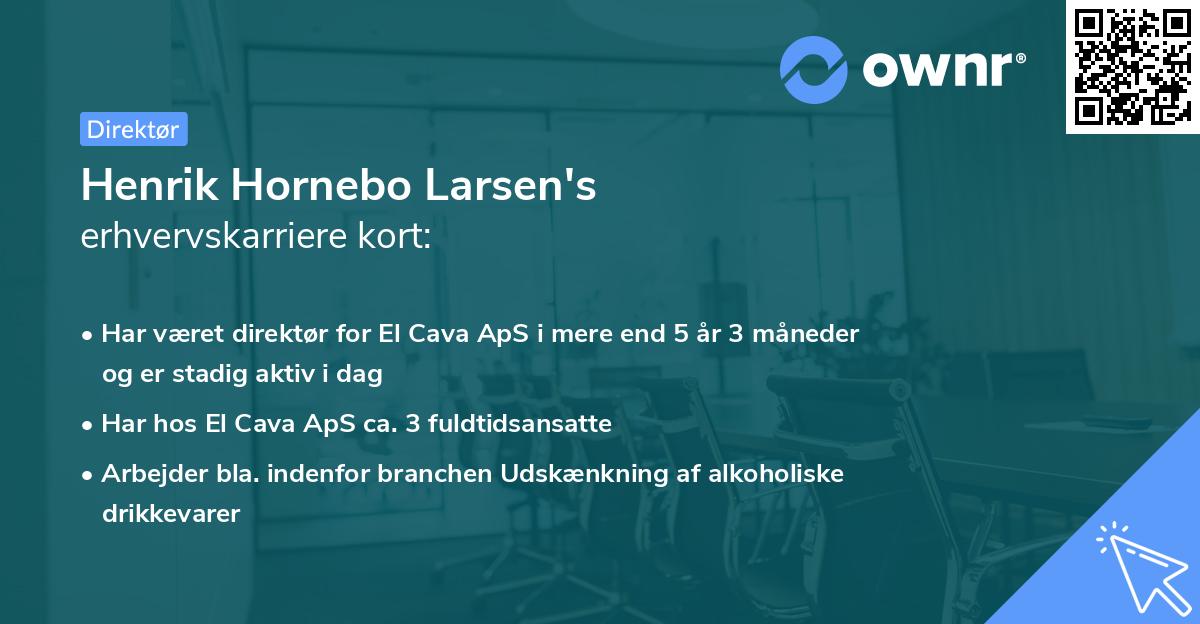 Henrik Hornebo Larsen's erhvervskarriere kort