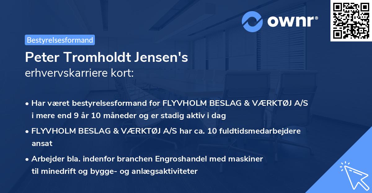 Peter Tromholdt Jensen's erhvervskarriere kort