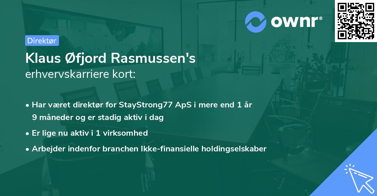 Klaus Øfjord Rasmussen's erhvervskarriere kort