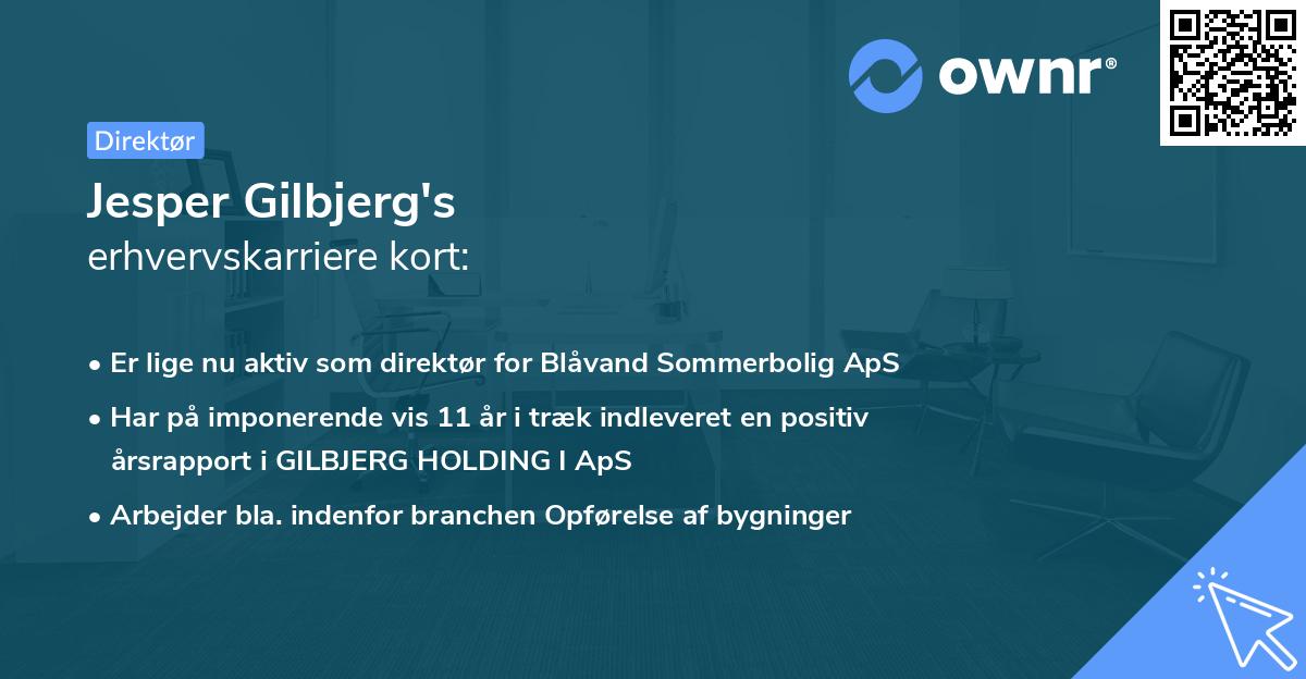 Jesper Gilbjerg's erhvervskarriere kort