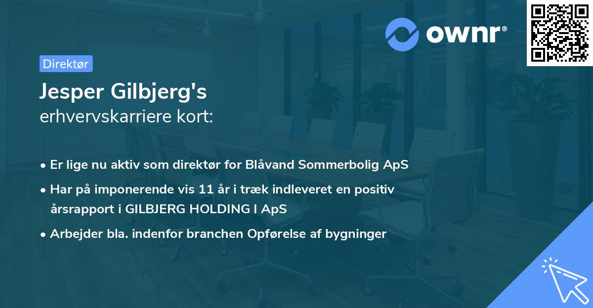 Jesper Gilbjerg's erhvervskarriere kort
