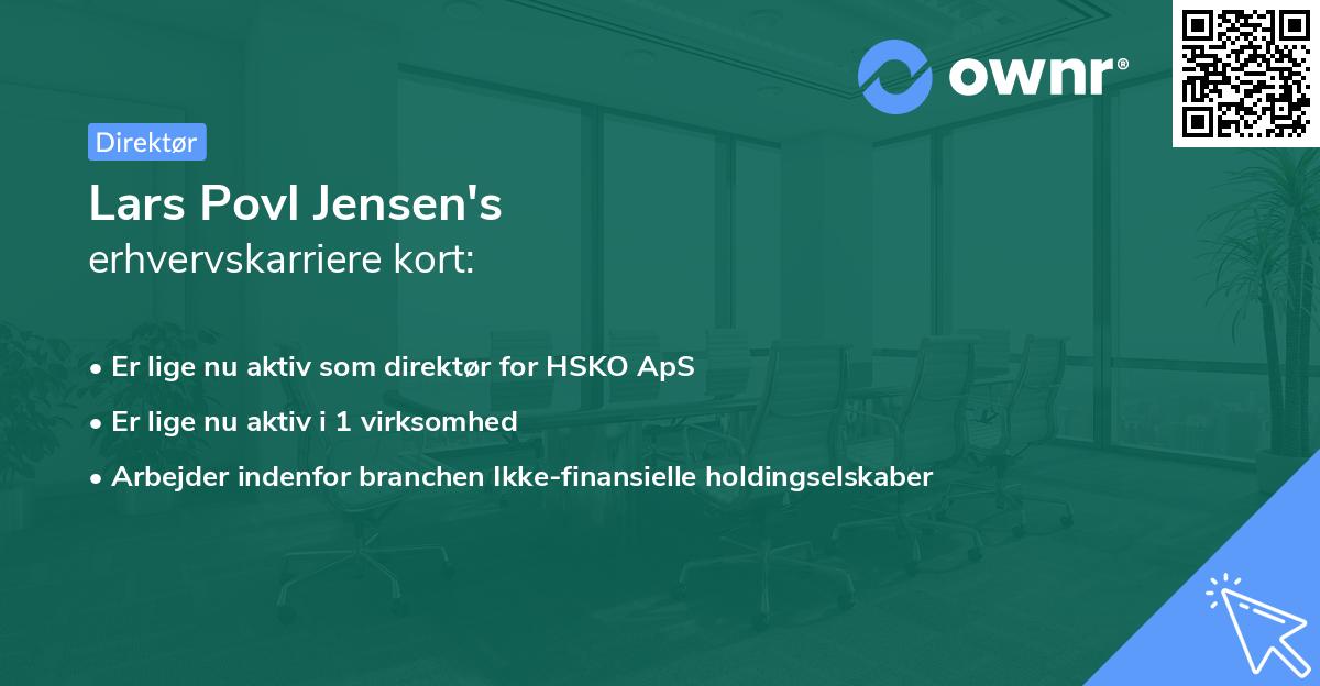 Lars Povl Jensen's erhvervskarriere kort