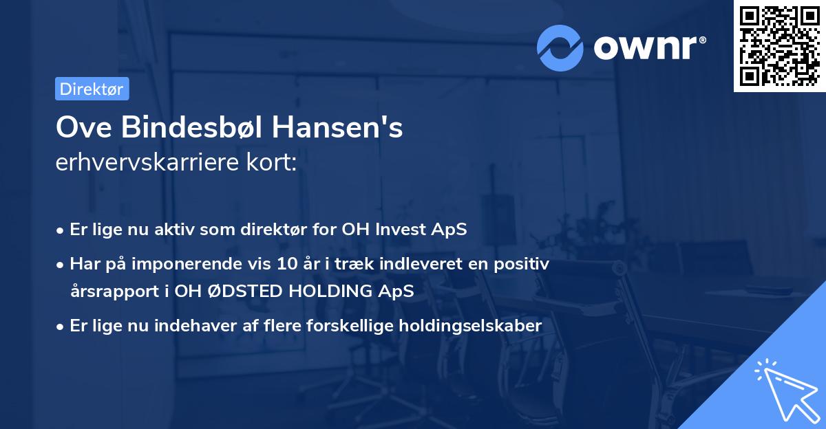 Ove Bindesbøl Hansen's erhvervskarriere kort