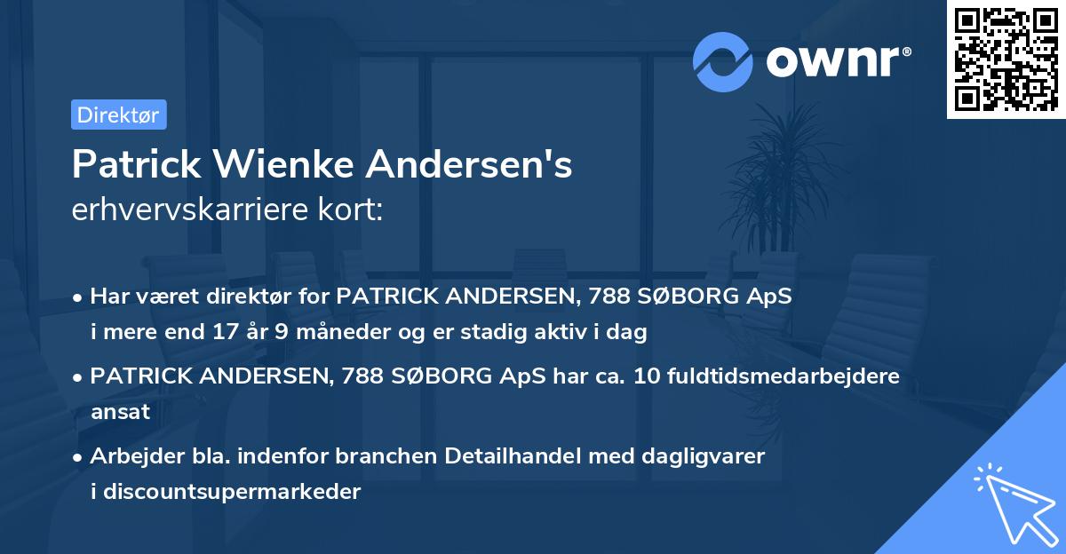 Patrick Wienke Andersen's erhvervskarriere kort