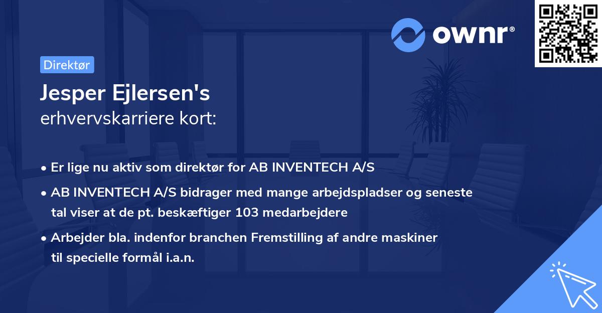 Jesper Ejlersen's erhvervskarriere kort