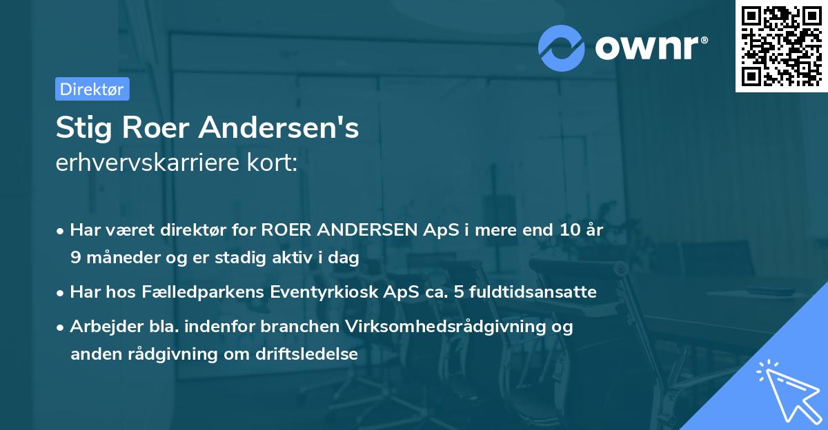 Stig Roer Andersen's erhvervskarriere kort