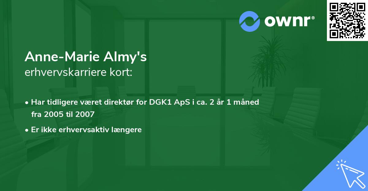 Anne-Marie Almy's erhvervskarriere kort