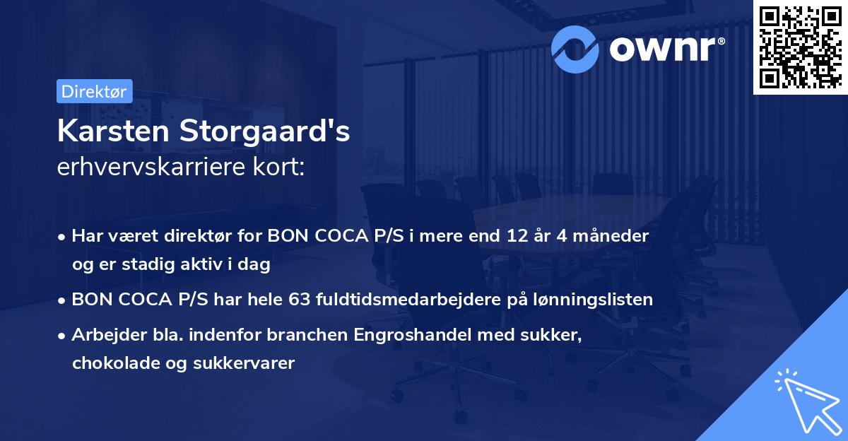 Karsten Storgaard's erhvervskarriere kort