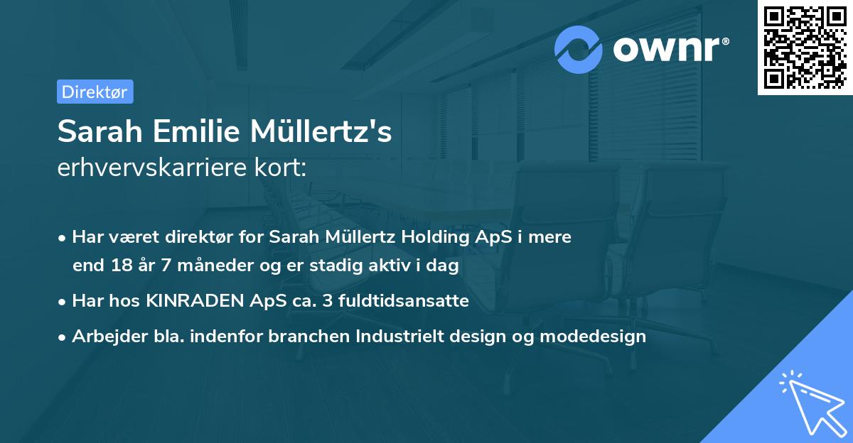 Sarah Emilie Müllertz's erhvervskarriere kort