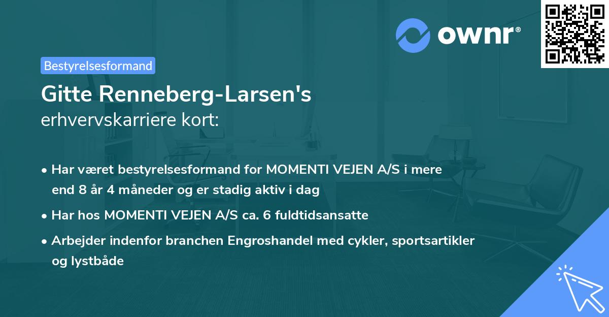 Gitte Renneberg-Larsen's erhvervskarriere kort