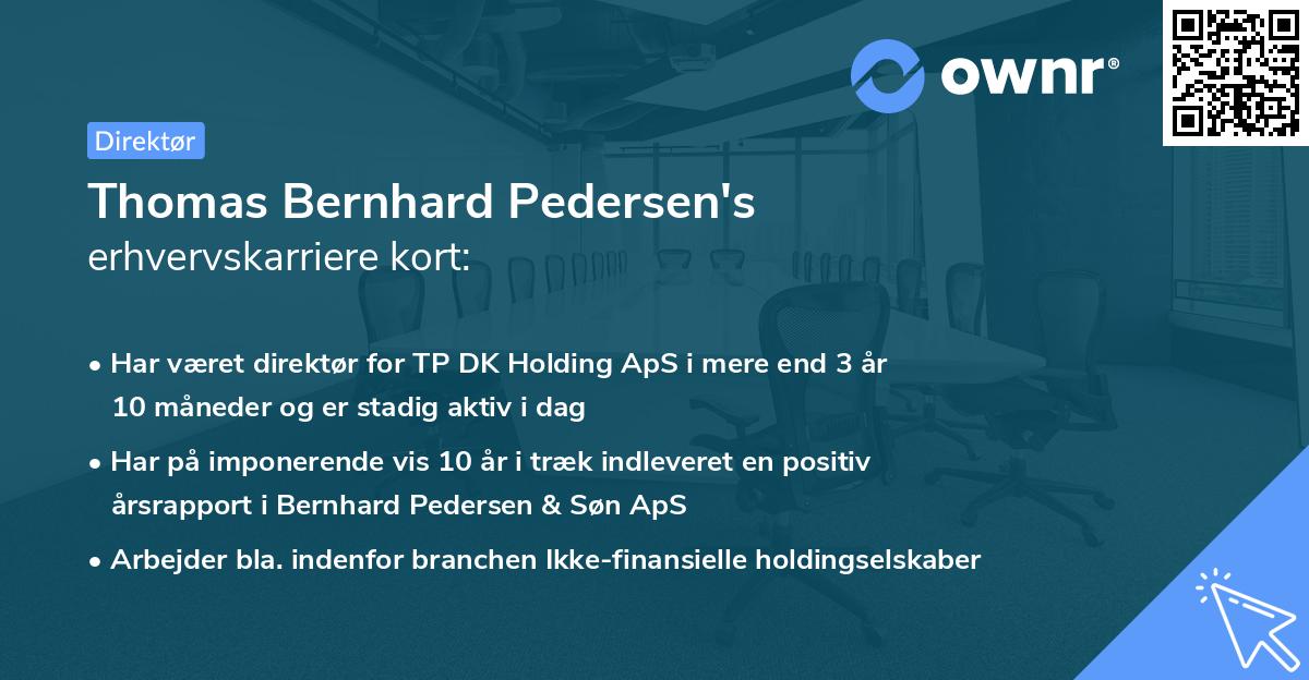 Thomas Bernhard Pedersen's erhvervskarriere kort