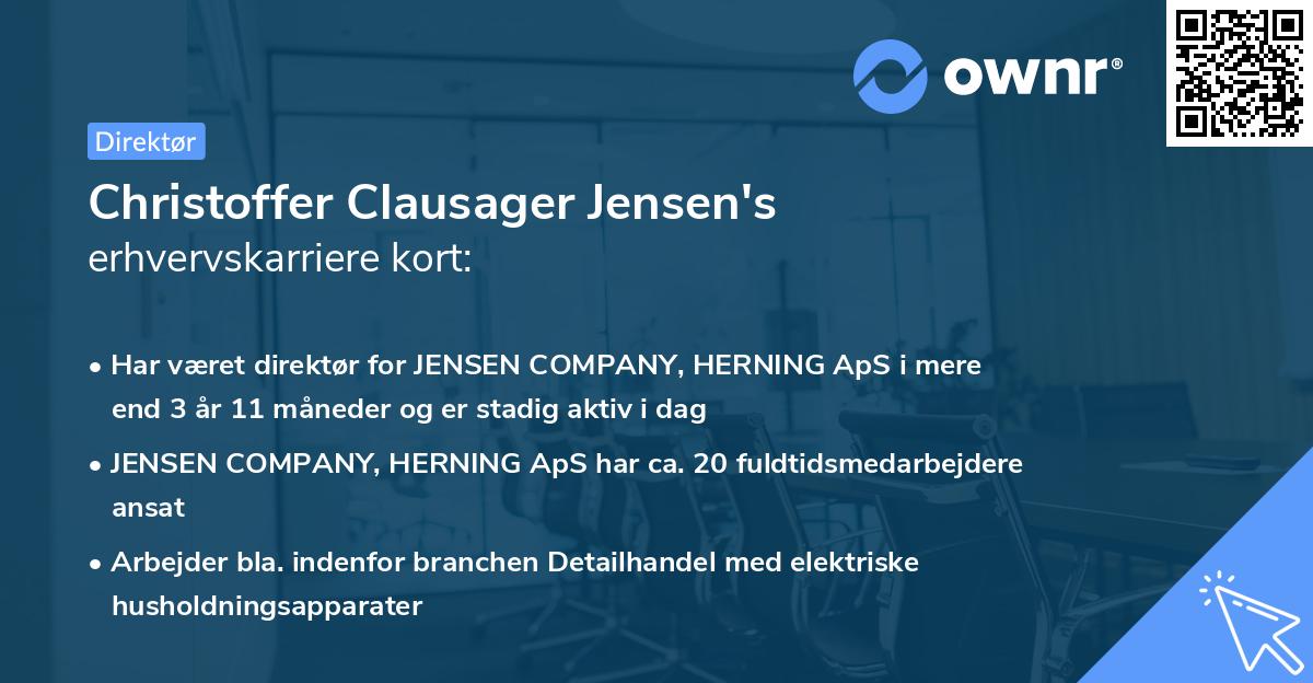 Christoffer Clausager Jensen's erhvervskarriere kort