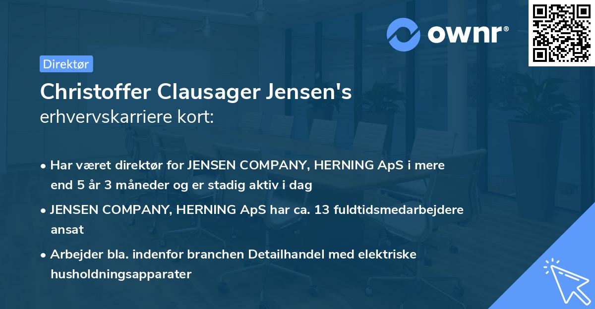 Christoffer Clausager Jensen's erhvervskarriere kort