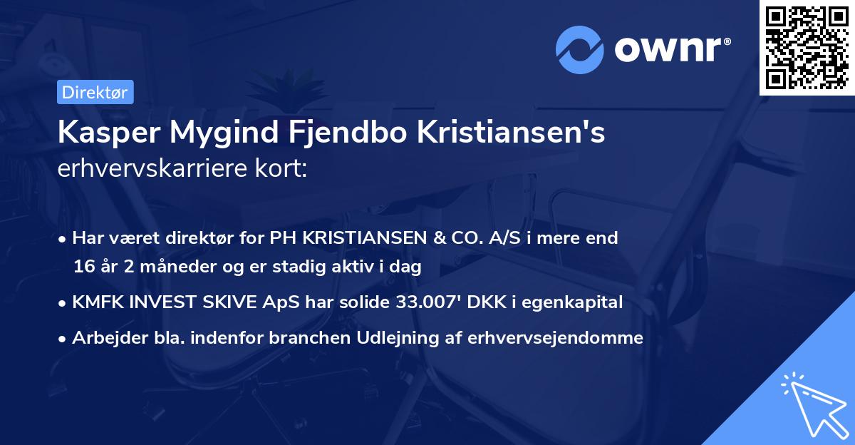 Kasper Mygind Fjendbo Kristiansen's erhvervskarriere kort