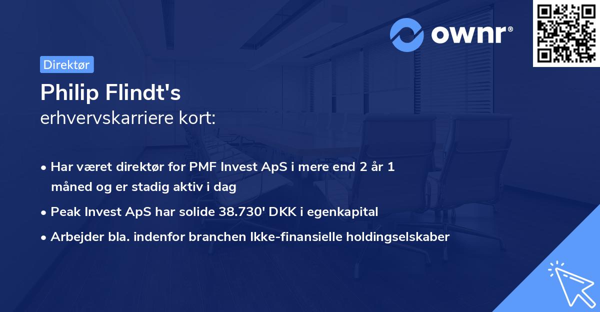 Philip Flindt's erhvervskarriere kort