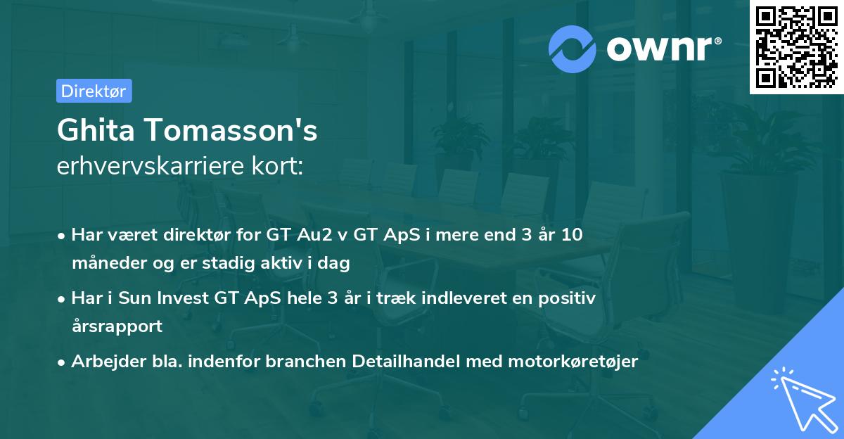 Ghita Tomasson's erhvervskarriere kort