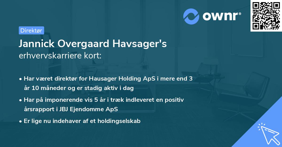 Jannick Overgaard Havsager's erhvervskarriere kort