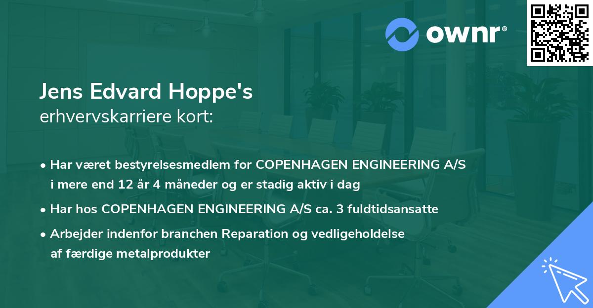 Jens Edvard Hoppe's erhvervskarriere kort