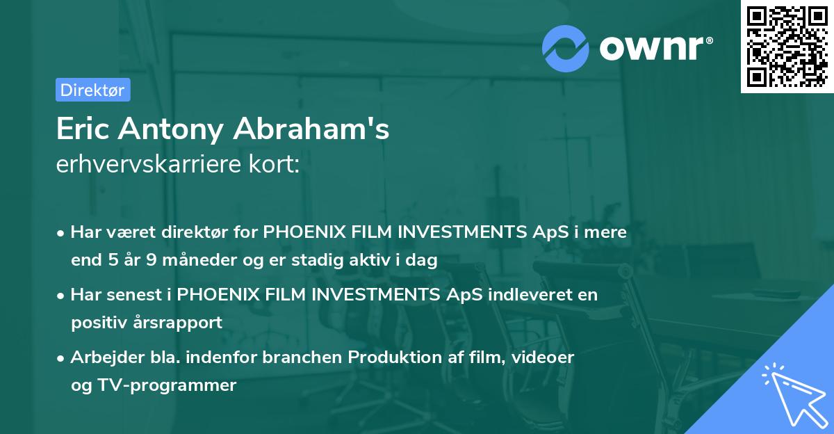 Eric Antony Abraham's erhvervskarriere kort