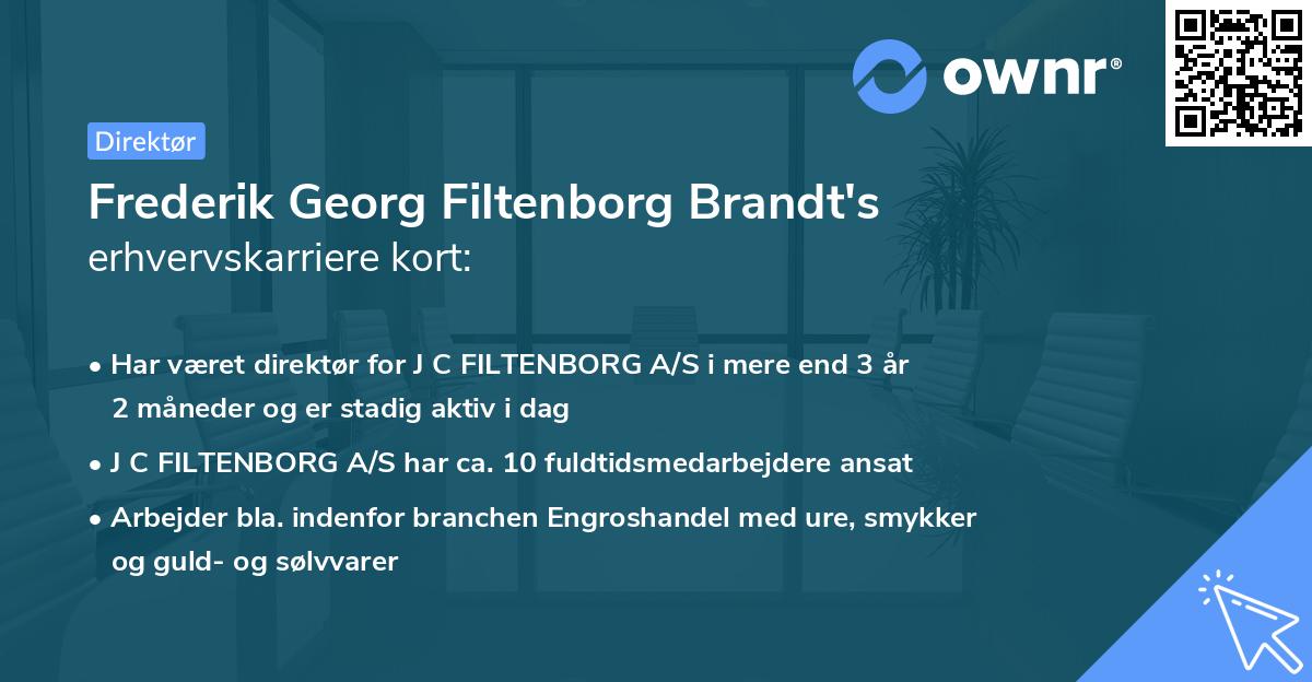 Frederik Georg Filtenborg Brandt's erhvervskarriere kort