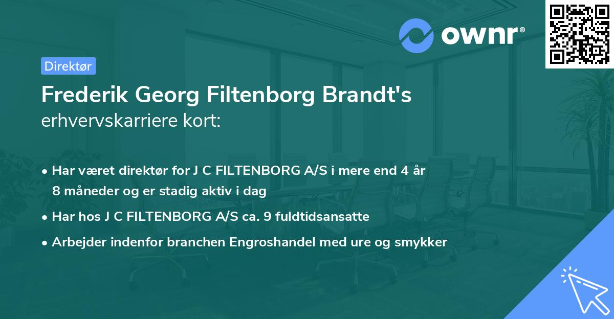 Frederik Georg Filtenborg Brandt's erhvervskarriere kort